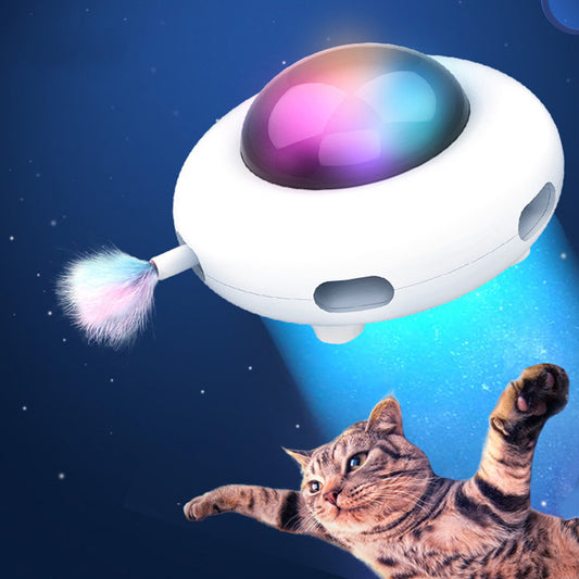 Pet Toy Gravity UFO Smart Teaser Flying Sucer Electric Funny Cat Turntable