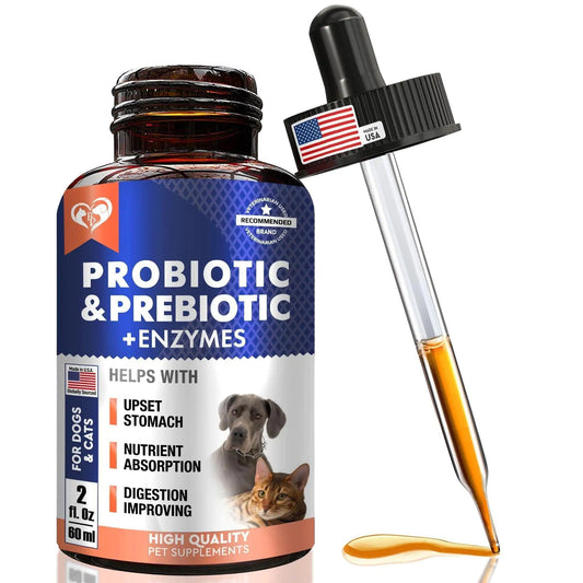 Probiotics Prebiotics with Enzymes for Dogs and Cats Digestive Gut Flora Health - Mishmishpets