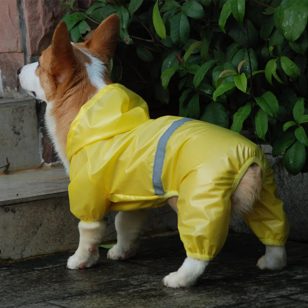 Pet Dog Waterproof Raincoat Jumpsuit Reflective Rain Coat Sunscreen Dog Outdoor Clothes Jacket for Small Dog Pet Supplies - Mishmishpets