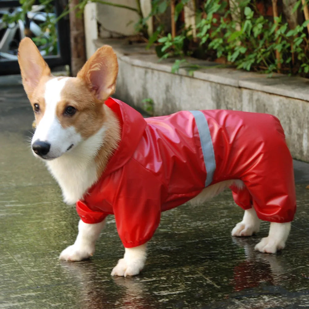 Pet Dog Waterproof Raincoat Jumpsuit Reflective Rain Coat Sunscreen Dog Outdoor Clothes Jacket for Small Dog Pet Supplies - Mishmishpets