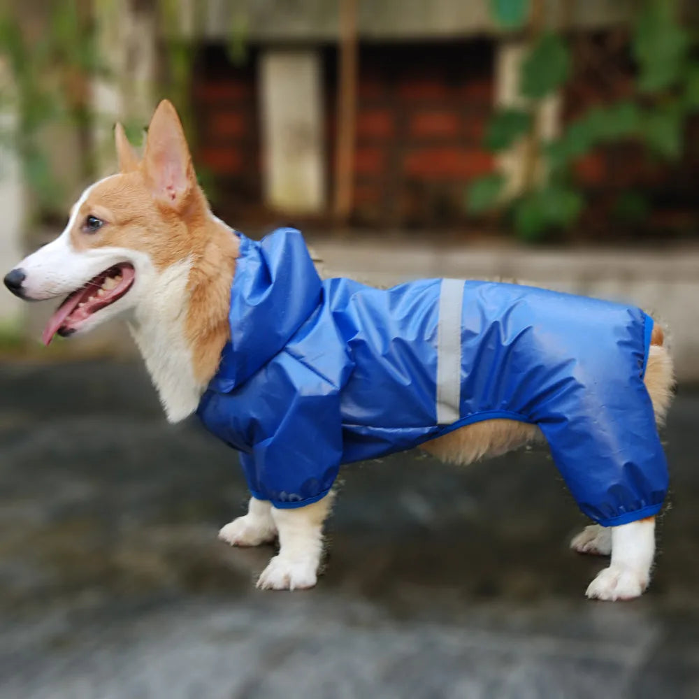 Pet Dog Waterproof Raincoat Jumpsuit Reflective Rain Coat Sunscreen Dog Outdoor Clothes Jacket for Small Dog Pet Supplies - Mishmishpets