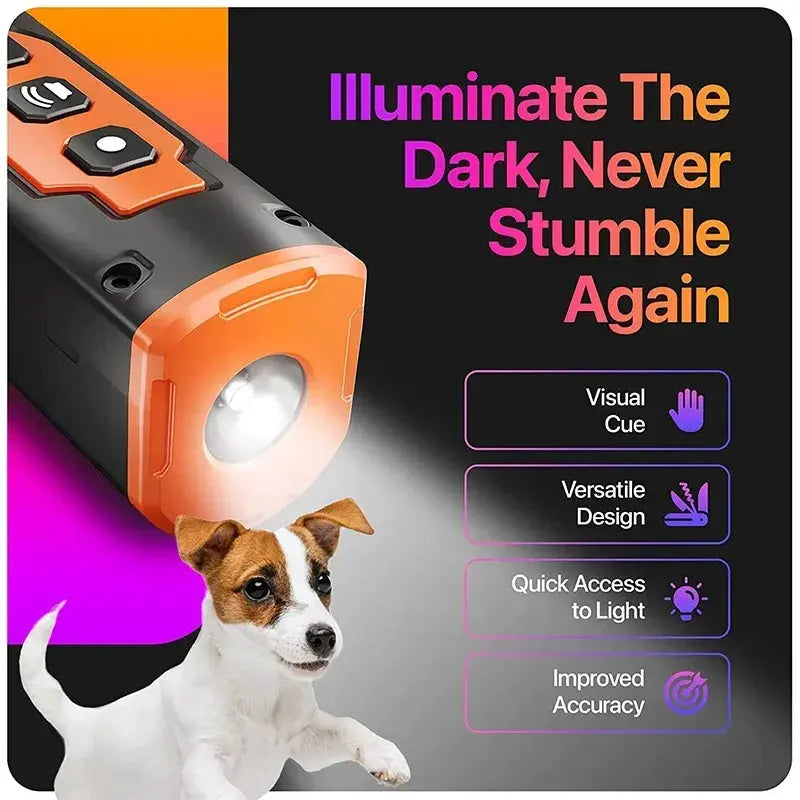 Rechargeable Anti Dog Bark Deterrent Device With LED Flashlight Mishmishpets