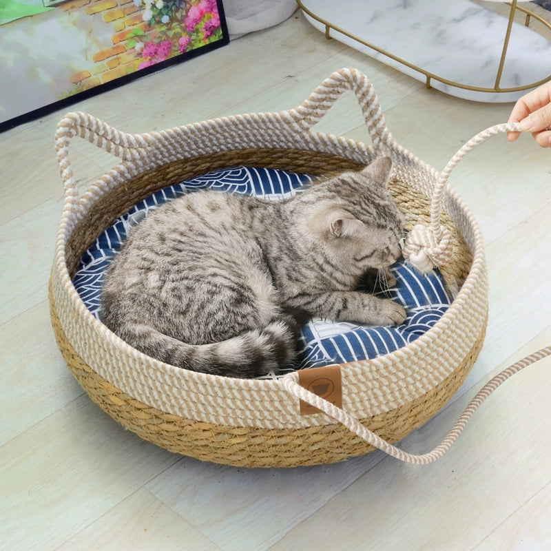 Heattech Rattan Special Mat Cat Nest - Mishmishpets