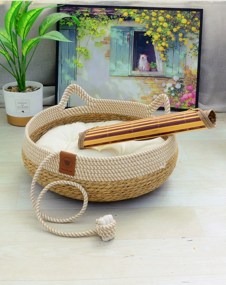 Heattech Rattan Special Mat Cat Nest - Mishmishpets