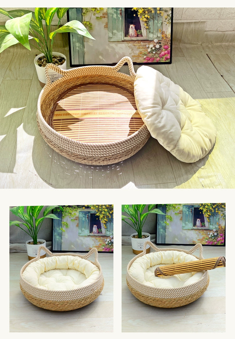 Heattech Rattan Special Mat Cat Nest - Mishmishpets