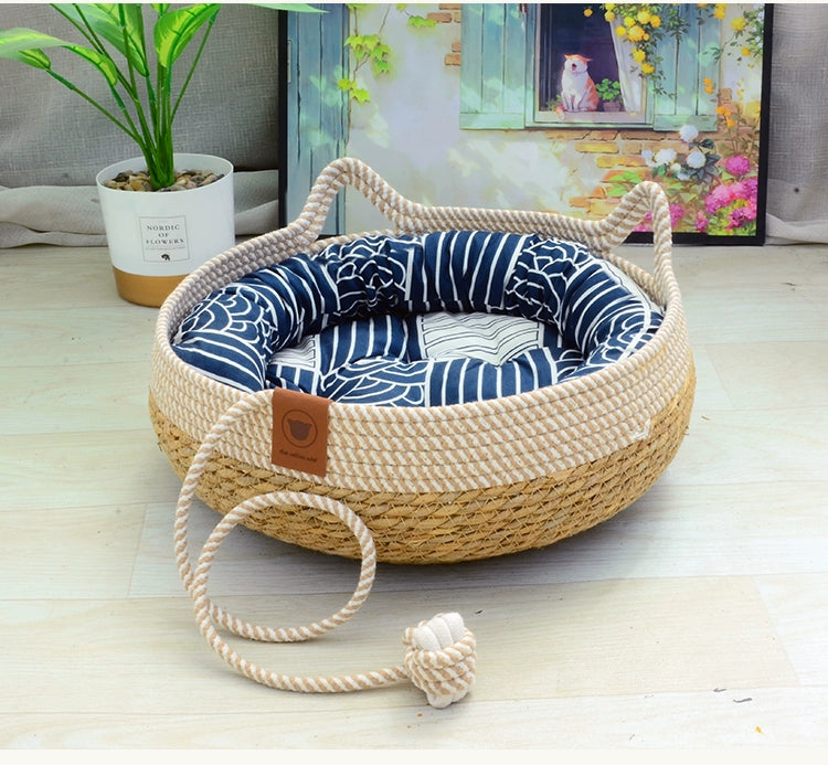 Heattech Rattan Special Mat Cat Nest - Mishmishpets