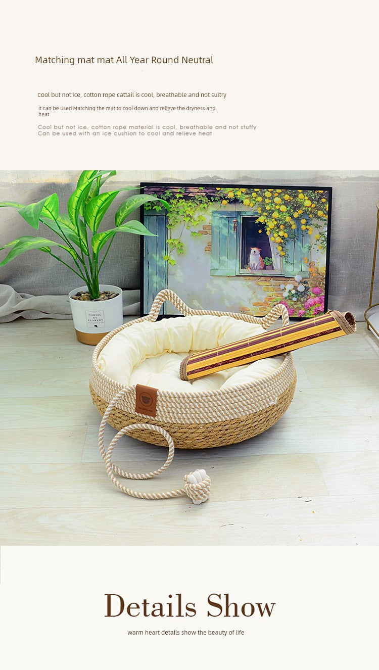 Heattech Rattan Special Mat Cat Nest - Mishmishpets