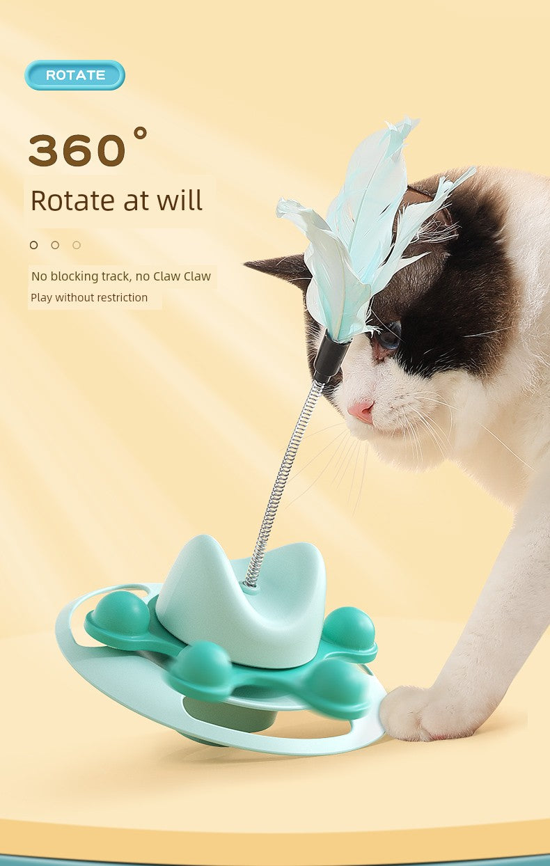 Cat Toy Self-Hi Relieving Stuffy Cat Teaser Pet Cat Turntable Ball Mouse's Handy Gadget Kitten Kittens All Products - Mishmishpets