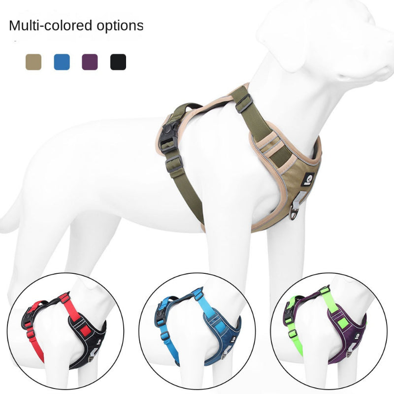 Adjustable Harness Dog Reflective Safety Training Walking Chest Vest Leads Collar For French Bulldog Pets Dogs Accessories - Mishmishpets