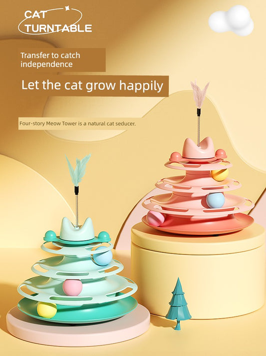 Cat Toy Self-Hi Relieving Stuffy Cat Teaser Pet Cat Turntable Ball Mouse's Handy Gadget Kitten Kittens All Products - Mishmishpets