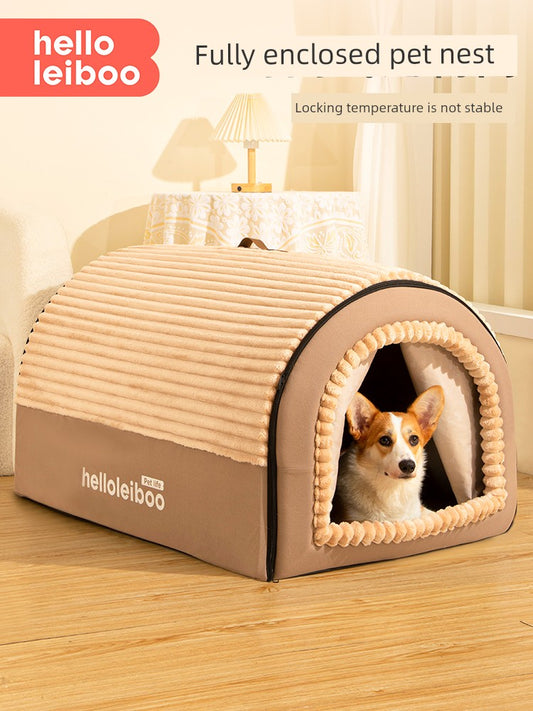 Heattech Medium-Sized Dog Closed Sense of Security Kennel - Mishmishpets