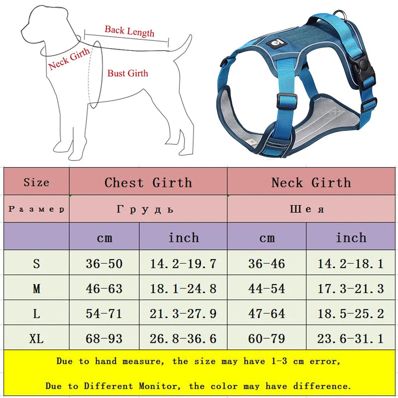 Adjustable Harness Dog Reflective Safety Training Walking Chest Vest Leads Collar For French Bulldog Pets Dogs Accessories - Mishmishpets