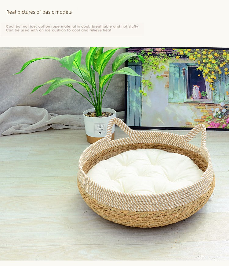 Heattech Rattan Special Mat Cat Nest - Mishmishpets