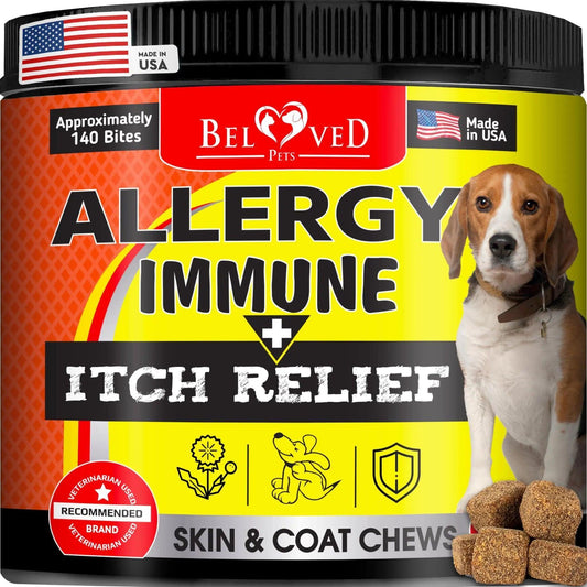 Dog Anti Itch Allergy Relief Chews Dry Itchy Skin Hot Spot Treatment with Omega3 - Mishmishpets