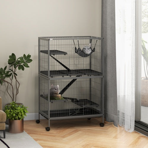 5 Tiers Of Small Animal Cages, Ferret Cages, Large Chinchilla Cages With Hammock Fittings And Heavy Duty Wires - Mishmishpets