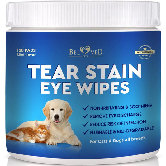 Cat Dog Eye Wash Wipes Tear Stain Remover Cleaner Eye Infection Treatment 120Pad - Mishmishpets