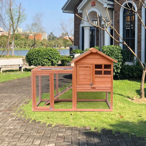 Easy To Assemble Wooden Rabbit House Chicken Coop - Mishmishpets