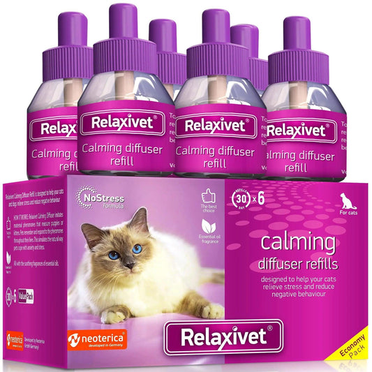 Calming Cat Diffuser Refill Anti Anxiety Pet Feline Calm Pheromones 6 Pack - Mishmishpets