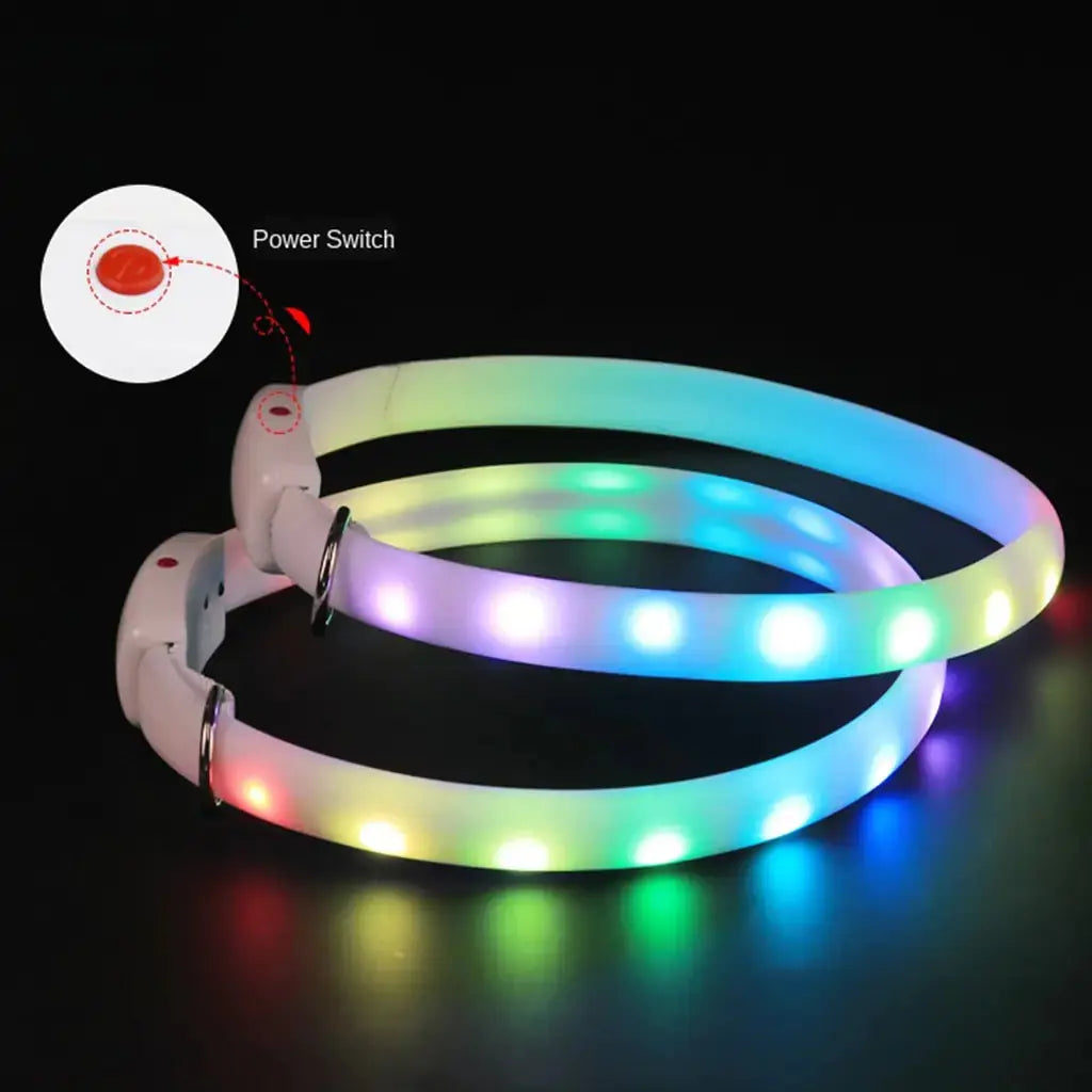 Pet Dog Collar Night Safety Flashing Glow Mishmishpets