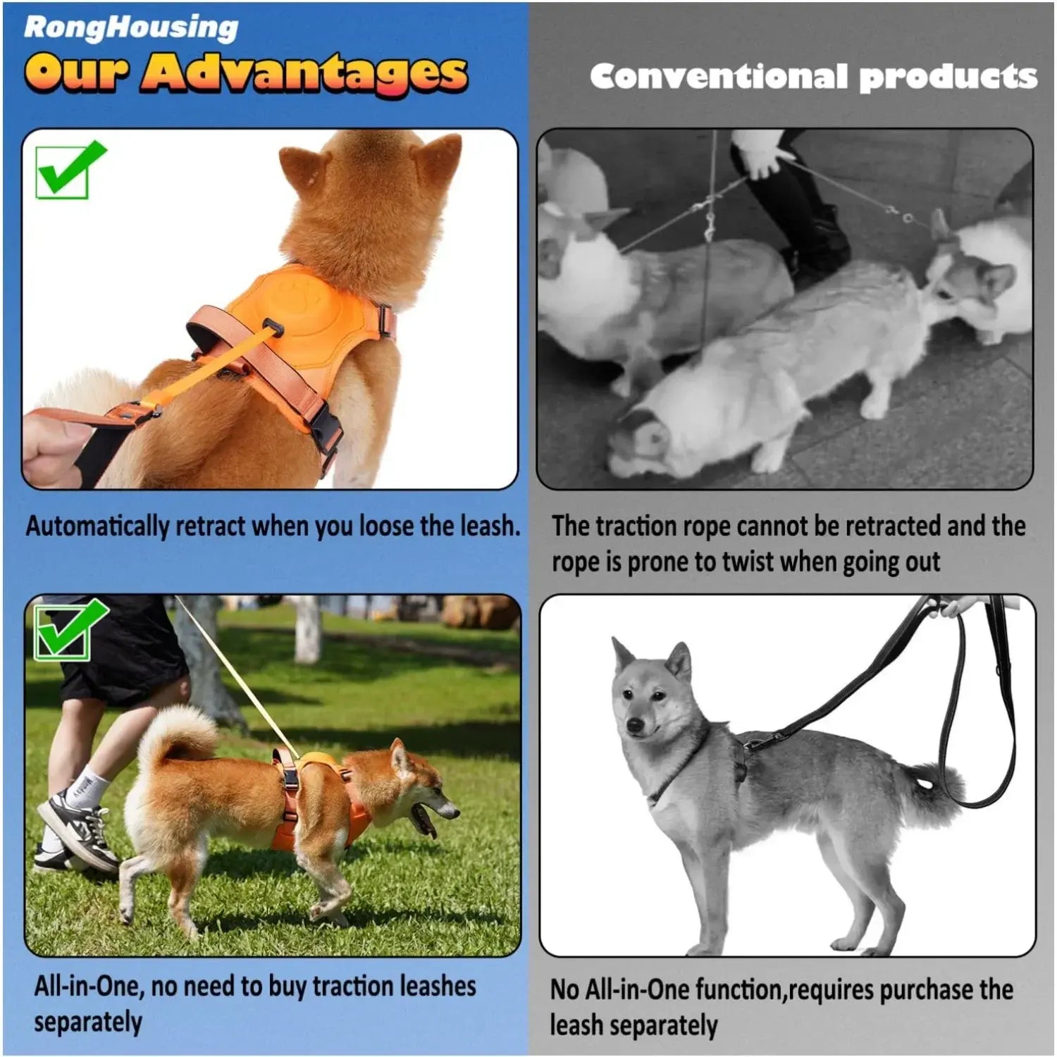 All-in-One Dog Harness & Retractable Leash - Mishmishpets